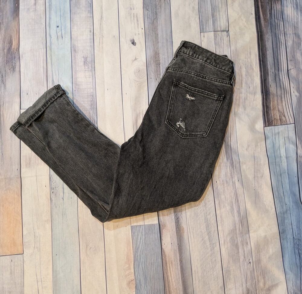 PacSun Faded Black Ripped Distressed Mom Jeans size 26in